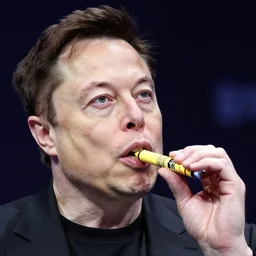 elon musk eating crayons