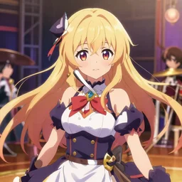 isekai cute anime girl in a magical music video, stylized, beautiful lineart, depth focus, rankings pixiv, artstation, high octane, soft lighting, srgb, 4 k artstation, hdr, cinematic, by kadokawa, nitroplus, mihoyo, kodansha, shogakukan