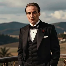 detailed ultrarealistic medium shot photography of nicholas cage as marlon brando in the godfather cinematic