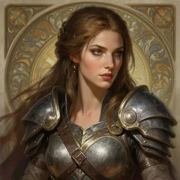 Jeff Bezos as a female amazon warrior, closeup, D&D, fantasy, intricate, elegant, highly detailed, digital painting, artstation, concept art, matte, sharp focus, illustration, hearthstone, art by Artgerm and Greg Rutkowski and Alphonse Mucha