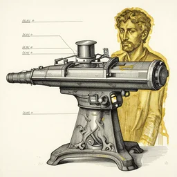 timemachine schematics painted by tom bagshaw, mobius, mucha M. C. Escher, gold paint, ink, gnarly details