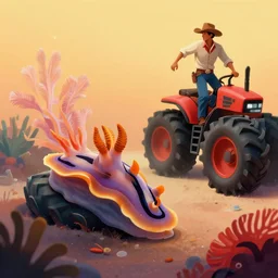 a cowboy turning into blooms by slim aarons, by zhang kechun, by lynda benglis. tropical sea slugs, angular sharp tractor tires. complementary colors. warm soft volumetric light. national geographic. 8 k, rendered in octane, smooth gradients. manly cowboy riding by edward hopper. red accents.