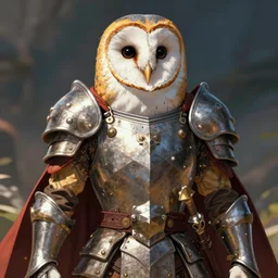 barn owl warrior wearing an armor by Takeshi Obata,ArtStation, CGSociety