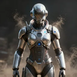 portrait photo of scientist in a sci - fi biohazard suit, fashion, futuristic, render, volumetric light, artstation, fine details, digital art, symmetrical, dramatic light, dust in air