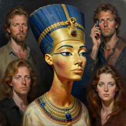 nefertiti highly detailed by michael cheval, peter mohrbacher, boris vallejo, jessica rossier, oil painting, highly detailed, cinematic lighting,