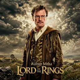Walter White in Lord of the rings, amazing movie cover art, no text