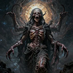 the transcendent being embodying madness, photorealistic, detailed photography, divinity, awful, cosmic horror, religious art