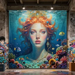 beautiful portrait, beautiful big banner, polyptych, reef fish, architecture, ocean, underwater, design, digital, figurative, genre, graffiti, history, icon, illustration, installation, interior, jewelry, landscape, literary, manga, marina, miniature, mural, mythological