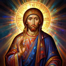 A orthodox icon made of a blood + refractive light + caustics + backlit + incredible lighting + strong rim light + highly detailed + god rays + digital painting + HDRI + vivid colors +  high contrast + 8k resolution + intricate + photorealistic + smooth n 6