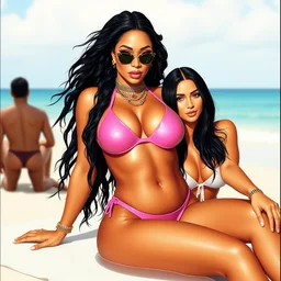 nicki minaj mixed with kim kardashian, bikini photo