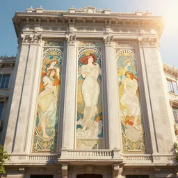 freddy mamani silvestre building facade highly detailed, photo, artstation, 3 d render, sharp focus, art by wes anderson, and alphonse mucha, 8 k, ultra realistic, lens flare, glow, soft lighting, hyperrealistic, unreal engine