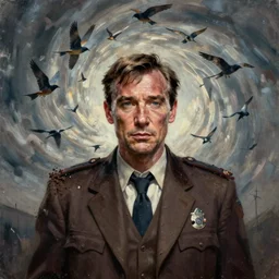 young sean connery in true detective or silent hill. police detective in a brown messy suit. 7 0 s, 1 9 7 0. hill street blues. world weary, horror, gloomy. grime, dirt. spirals of birds in the sky. oil painting elegant, highly detailed, centered, digital painting, artstation, concept art, smooth, sharp focus, illustration, artgerm, tomasz alen kopera, peter mohrbacher, donato giancola, joseph christian leyendecker, zdzisław beksinski, drew struzan