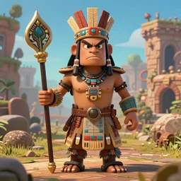 Metroidvania game, character design, angry indigenous Inca Peruvian magician shaman. Cartoony,, hyper realist cinematic shot, by Kurtis Dawe and Nicolas Saviori , trending on Artstation and Unreal engine.