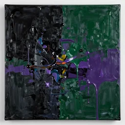 abstract painting in black, dark green, purple, painted by Pat Steir, abstract painting. 8k, dripping paint, paint spill, extreme detail, intricate detail, masterpiece, trending on artstation,