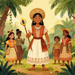 brazilian folklore, digital art by kazuha fukami