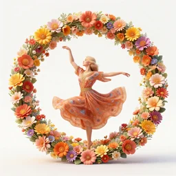 god of psychedelics dancing in a vortex made of flowers