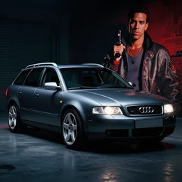 Audi A4 B6 Avant (2002), a modern noir, dramatic lighting, cinematic, establishing shot, extremely high detail, photorealistic, cinematic lighting, artstation, style by greg rutkowsky, Max Payne (PC) (2001)