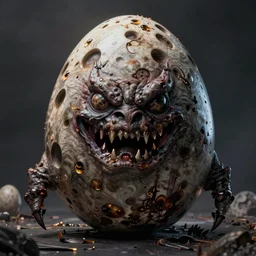 a huge mythical egg monster, horror, artstation, 4k