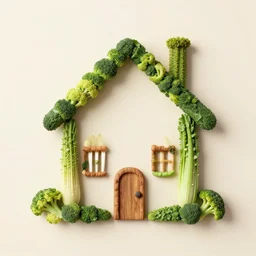 House of my dream but it's made of vegetables and forks
