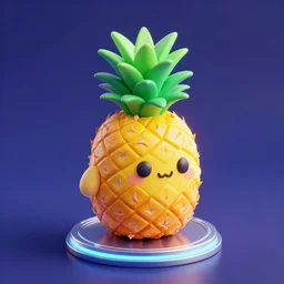pineapple, futuristic, techno, cyberpunk, product design, 3 d render, 3 d concept, isometric design, fun, swag, cute