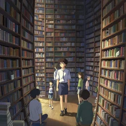 makoto shinkai concept art of the infinite library, key visual, ambient lighting, highly detailed, digital painting, artstation, concept art, sharp focus, by makoto shinkai and akihiko yoshida and hidari and wlop and greg rutkowski