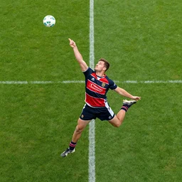 aerial quidditch action pose.