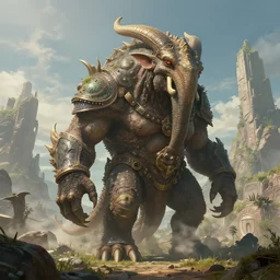 highly detailed portrait photo of a huge mûmakil-excelangue in a scenic dystopian environment, hyperrealistic Illustration
