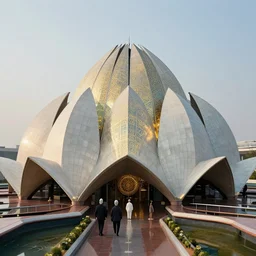 futuristic glass lotus temple by the hermetic order of the golden dawn, by buckminster fuller and syd mead, intricate contemporary architecture, photo journalism, photography, cinematic, national geographic photoshoot