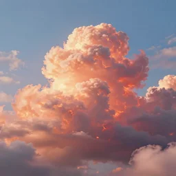 burning clouds, 4k, post-processing, very very detailed, artstation, cute