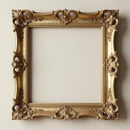 hyper detailed baroque picture frame on a wall, 3 d octane render, ultra photorealistic