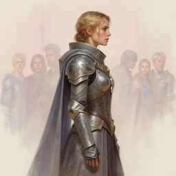 ( side profile ) concept art by thomas blackshear, imogen poots as neo - gothic holy empire templar, halo, matte painting, extremely emotional, pastel colours, realistic shaded lighting poster by hsiao ron chen, artgerm, lawren harris, eve ventrue, magali villeneuve, jeremy lipkin, rob rey, christophe vacher