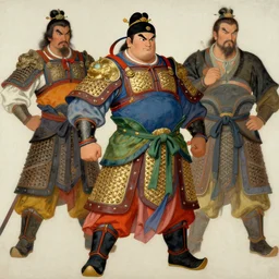attractive beefy male with armor, tang dynasty, character design, colorful, painting by gaston bussiere, craig mullins, j. c. leyendecker, tom of finland