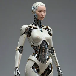 beautiful Asian female cyborg with ultra realistic body sculpted by Richard Serra in Pluton