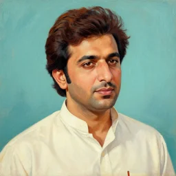 painting of atif aslam in retro style