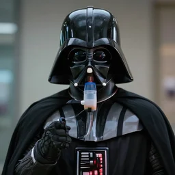 darth vader with an inhaler