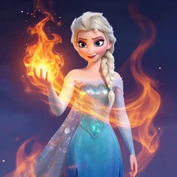 elsa with fire powers