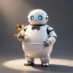a chubby robot waiter