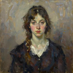 Oil painting Portrait of a girl by Jenny Saville and Lucian Freud, Abstract brush strokes, Masterpiece