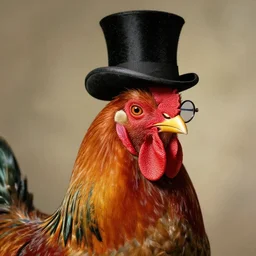 portrait of a rooster, with top hat!!! and monocle!!!, by picasso