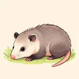 A sleepy possum, relaxing colors, pastel digital art