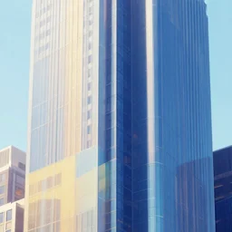 new york city building abstract geometric colorful render