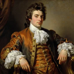 twink handsome guy, ultra detailed, beautiful, by greg hildebrandt fancy rococo baroque oil painting high quality clothed in fancy garb in pin up style
