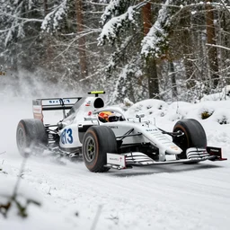 a 2 0 1 1 mclaren mp 4 - 1 2 c, racing through a rally stage in a snowy forest