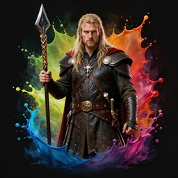 aragorn and gimli and legolas splash art graphic design color splash high contrasting art, fantasy, highly detailed, art by greg rutkowski