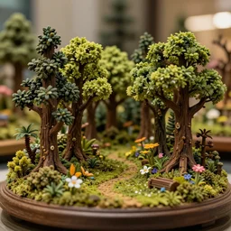 high quality presentation photo of a detailed miniature diorama of a fairy tale forest in the style of Nicoletta Ceccoli, photography 4k, f1.8 anamorphic, bokeh, 4k, Canon, Nikon