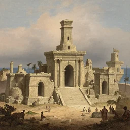 the lost city of atlantis, octane render, john atkinson grimshaw