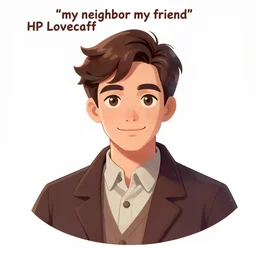 “ my neighbor my friend” HP Lovecraft , colorful digital art, detailed illustration, character portrait, nice colors great background