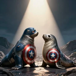 a seal is captain America, captain seal, marvel as a seal, replace captain America with a seal