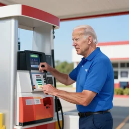 joe biden working in gas station