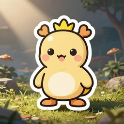 cute miss mascot frison frison bouffalant food sticker art, cronobreaker, beeple game icon